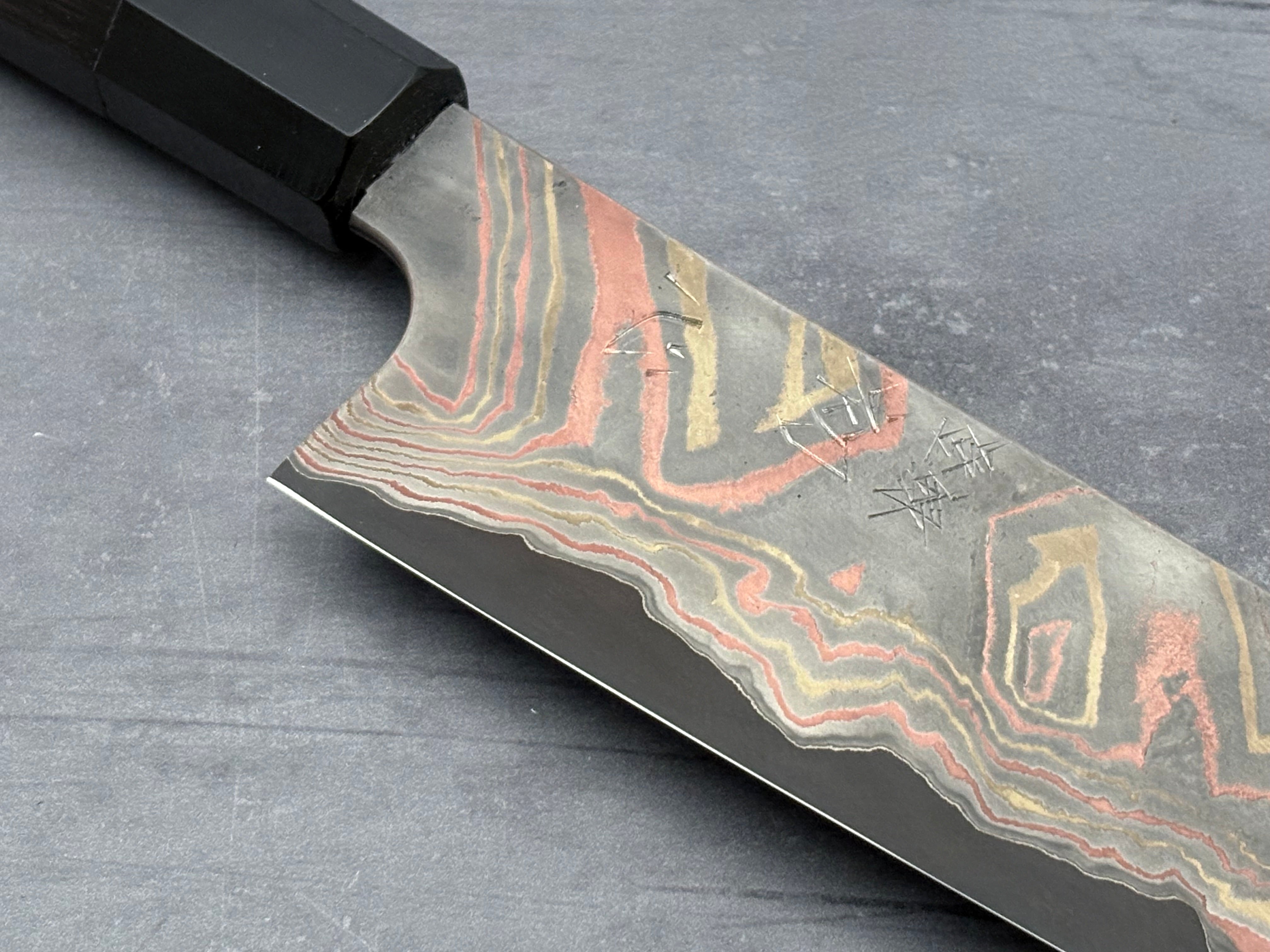 Hatsukokoro Irodori Blue #2 Rainbow Damascus Gyuto 240mm