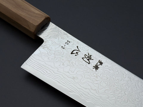 Hatsukokoro Ryuhyo SG2 Mirror Damascus Santoku