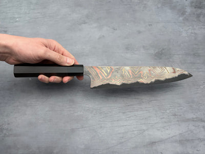 Hatsukokoro Irodori Blue #2 Rainbow Damascus Gyuto 240mm