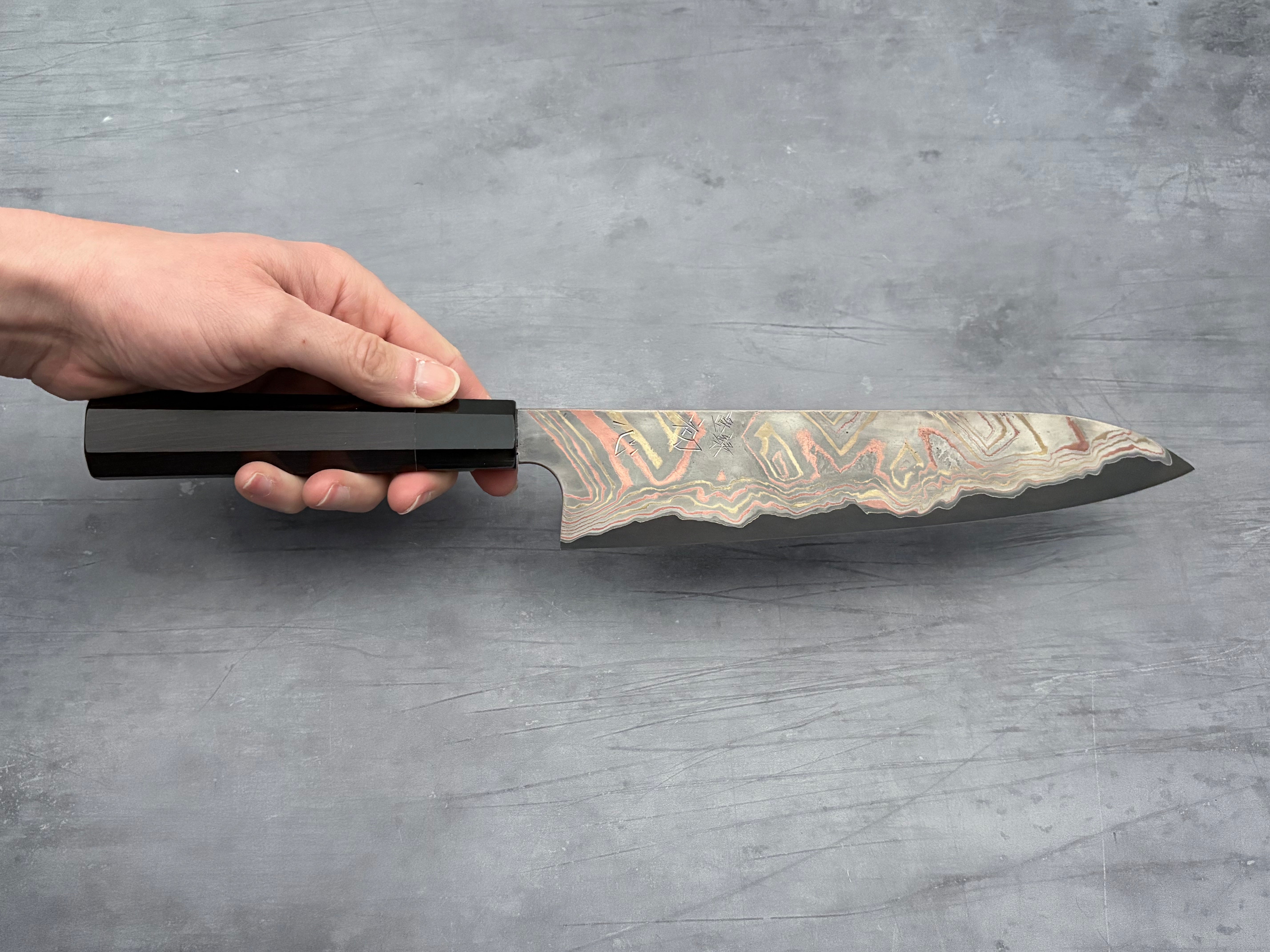 Hatsukokoro Irodori Blue #2 Rainbow Damascus Gyuto 240mm