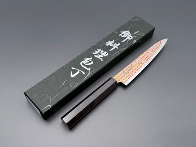 Hatsukokoro Kujaku V-Toku2 Rainbow Damascus Petty 150mm