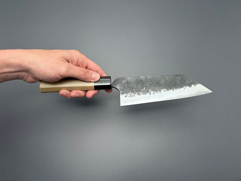 Naoki Mazaki White #2 Kurouchi Nashiji Santoku