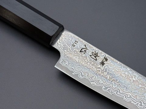 Hatsukokoro Hikari SLD Kurozome Damascus Kiritsuke Petty 125mm