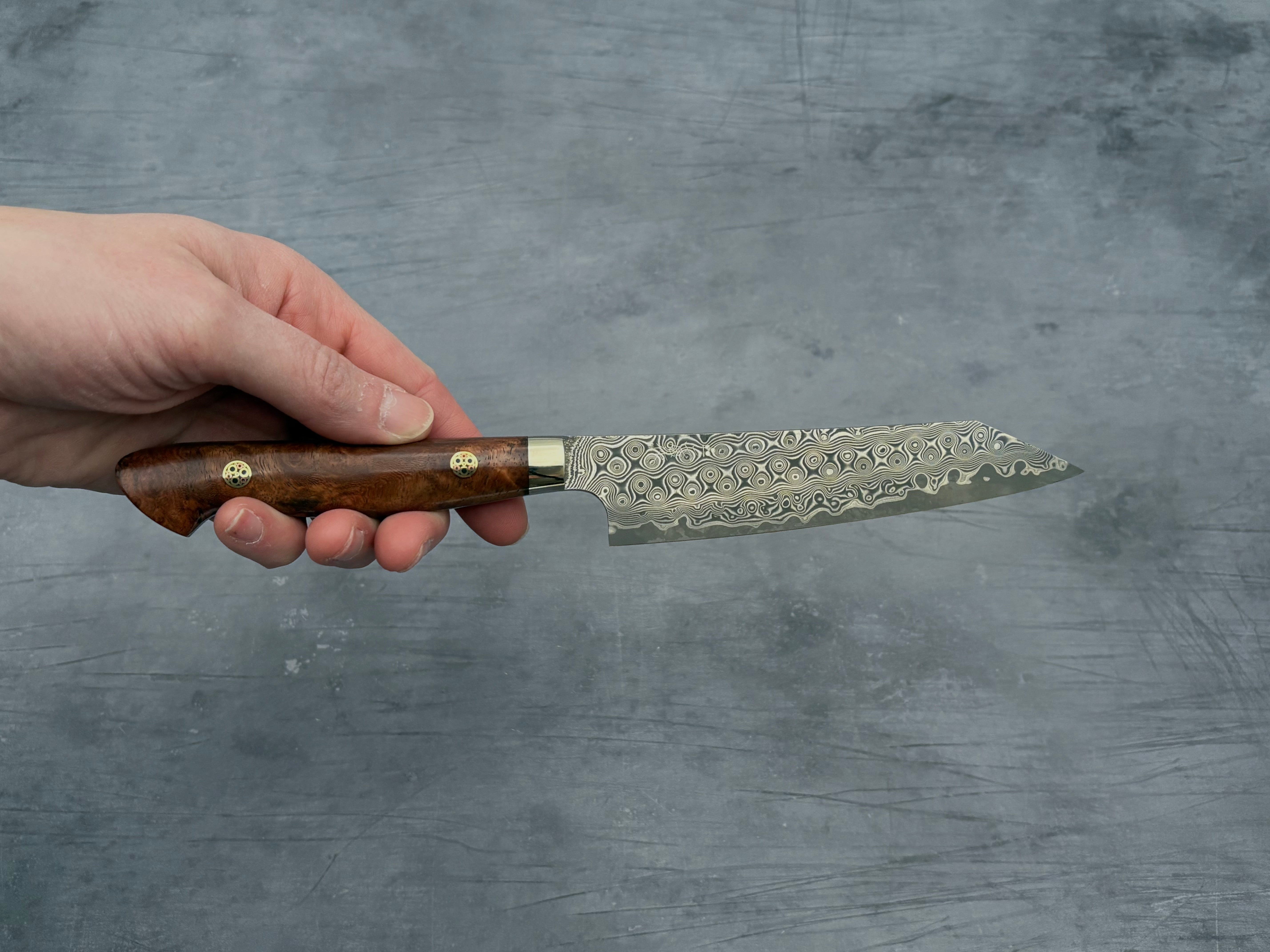 Nigara Hamono SG2 Damascus Kiritsuke Petty 150mm
