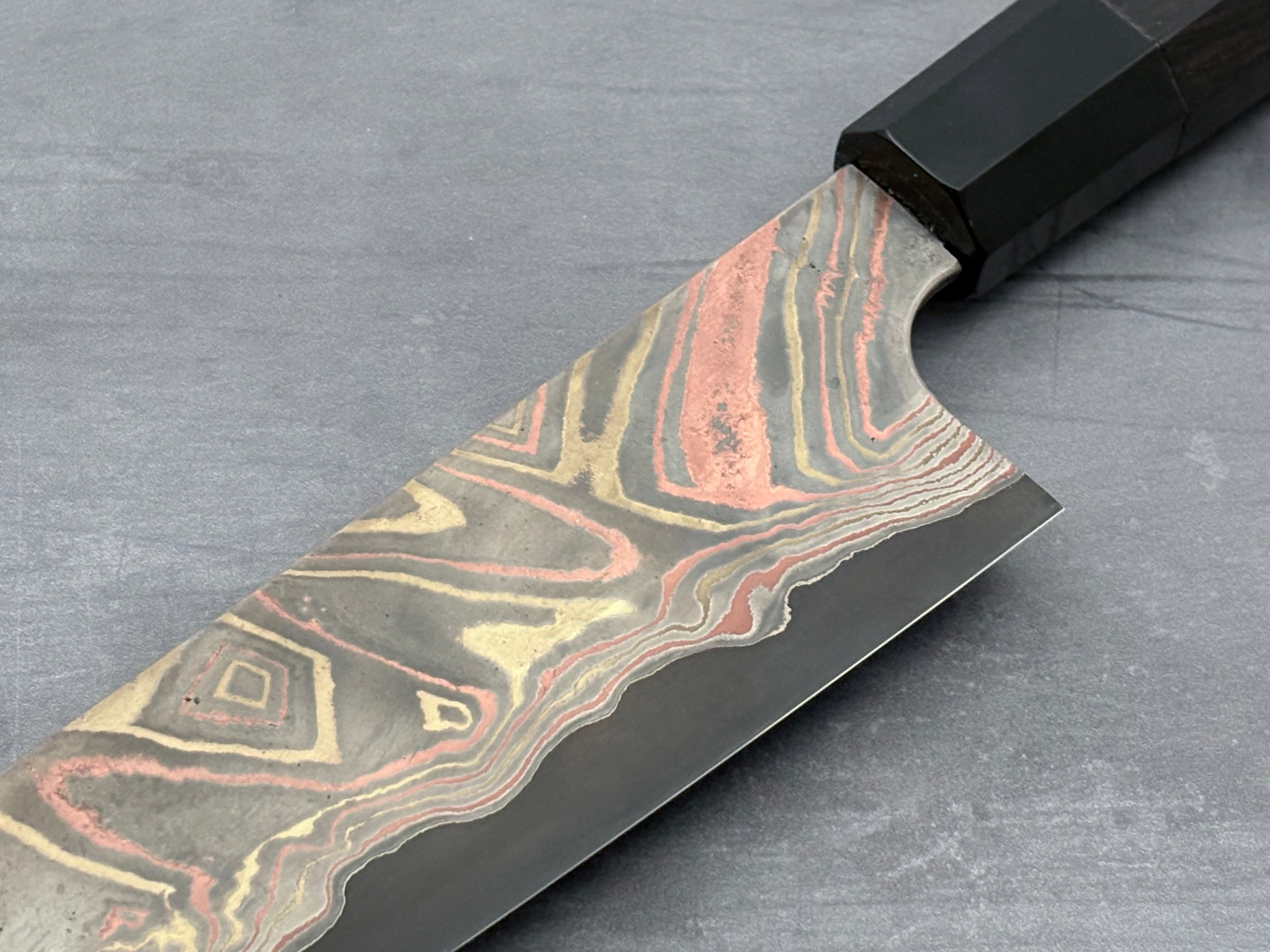 Hatsukokoro Irodori Blue #2 Rainbow Damascus Gyuto 240mm