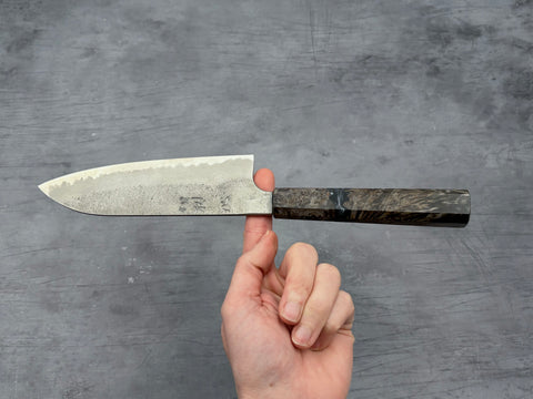 Hatsukokoro Ryusui Blue #2 Damascus Santoku