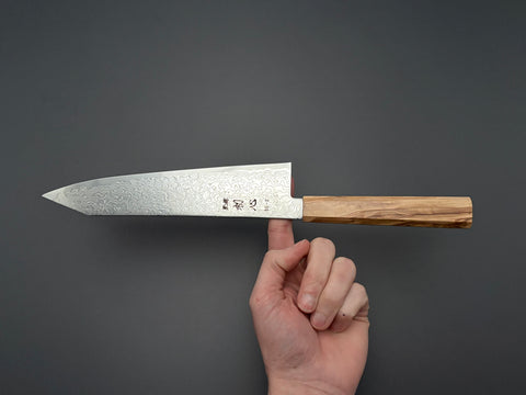 Hatsukokoro Ryuhyo SG2 Mirror Damascus Kiritsuke Gyuto 210mm