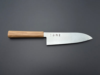 Hatsukokoro Ryuhyo SG2 Mirror Damascus Santoku