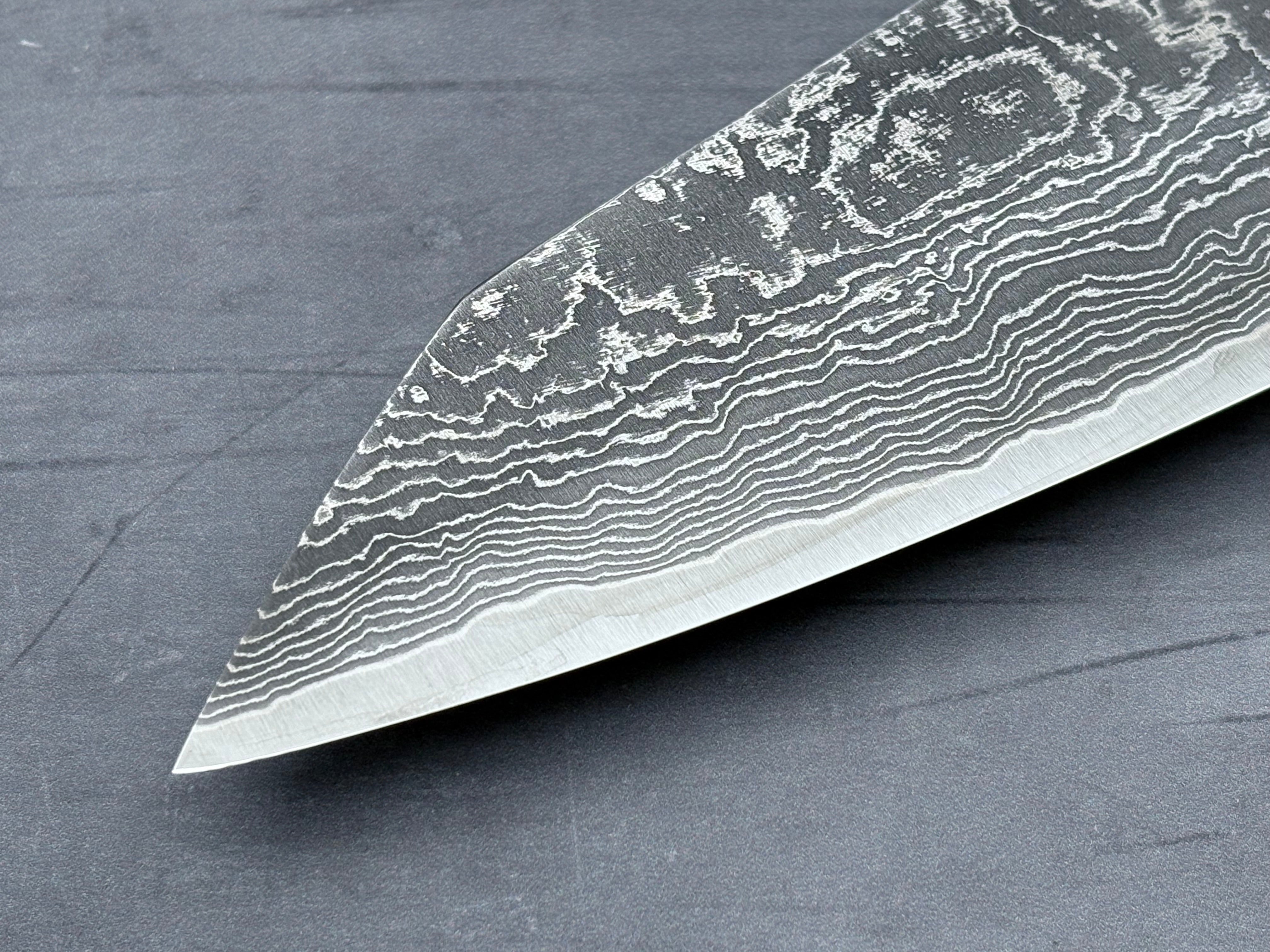 Shigeki Tanaka R2 Damascus Ironwood Extra-Tall Kiritsuke Gyuto 210mm