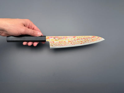 Hatsukokoro Kujaku V-Toku2 Rainbow Damascus Gyuto 210mm