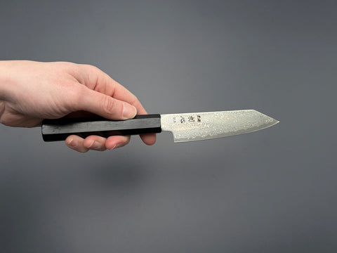 Hatsukokoro Hikari SLD Kurozome Damascus Kiritsuke Petty 125mm
