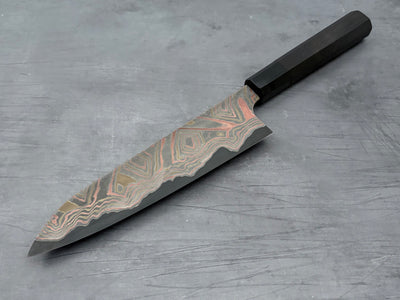 Hatsukokoro Irodori Blue #2 Rainbow Damascus Gyuto 210mm