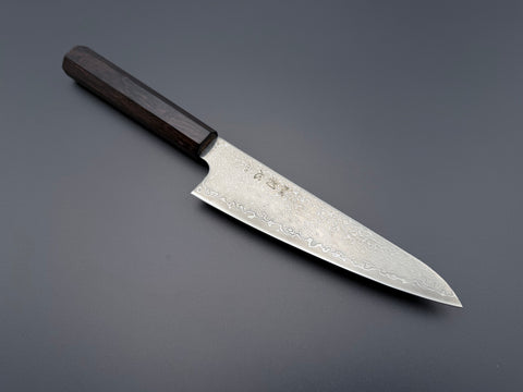 Hatsukokoro Hikari SLD Kurozome Damascus Ko-Santoku 150mm