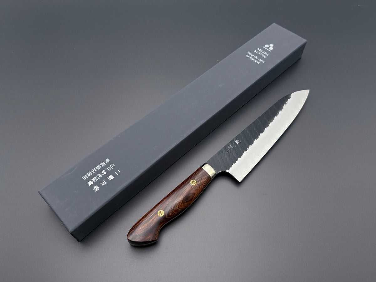 Nigara Hamono SG2 Kurouchi Tsuchime Ironwood Gyuto 210mm
