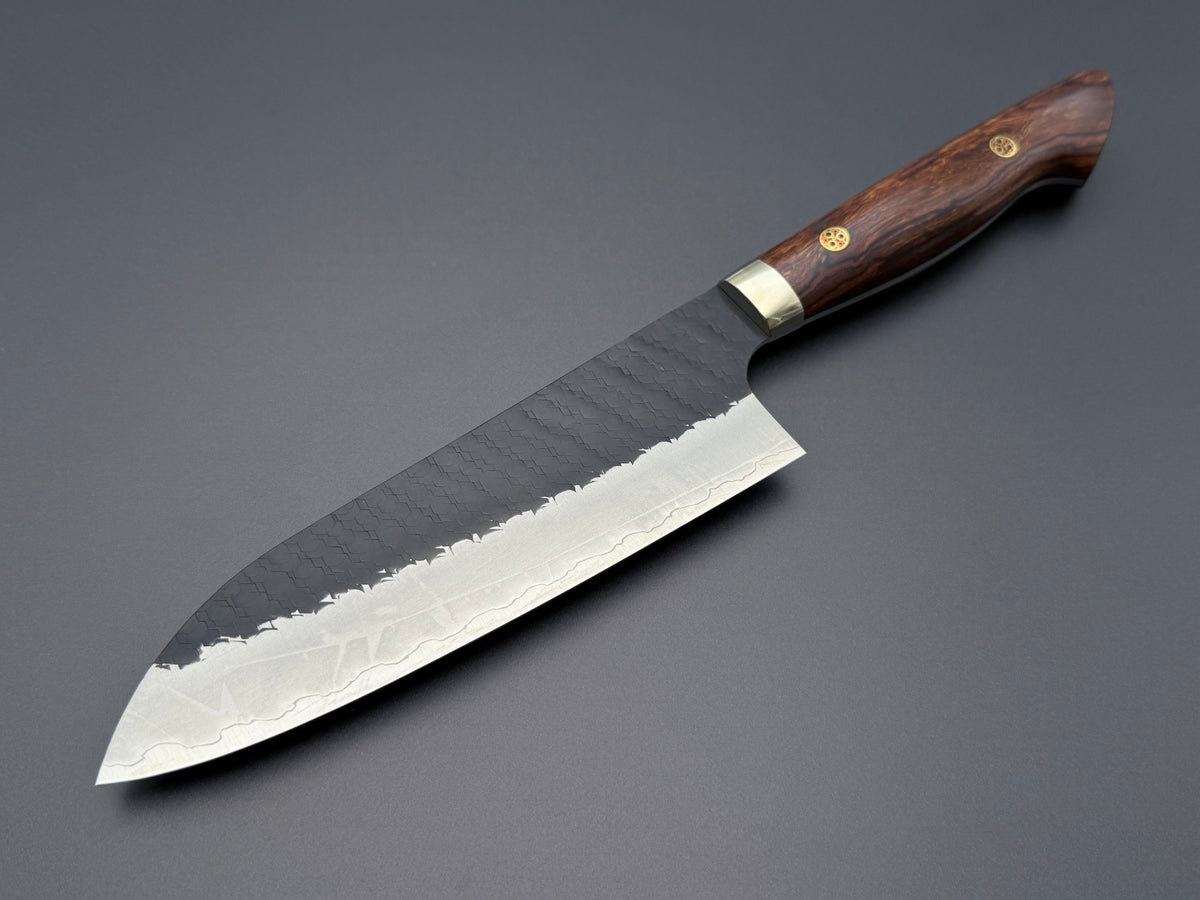 Nigara Hamono SG2 Kurouchi Tsuchime Ironwood Santoku