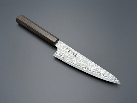Hatsukokoro Hikari SLD Kurozome Damascus Ko-Santoku 150mm