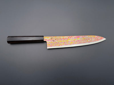 Hatsukokoro Kujaku V-Toku2 Rainbow Damascus Gyuto 240mm
