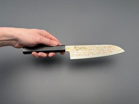 Hatsukokoro Kujaku V-Toku2 Rainbow Damascus Santoku