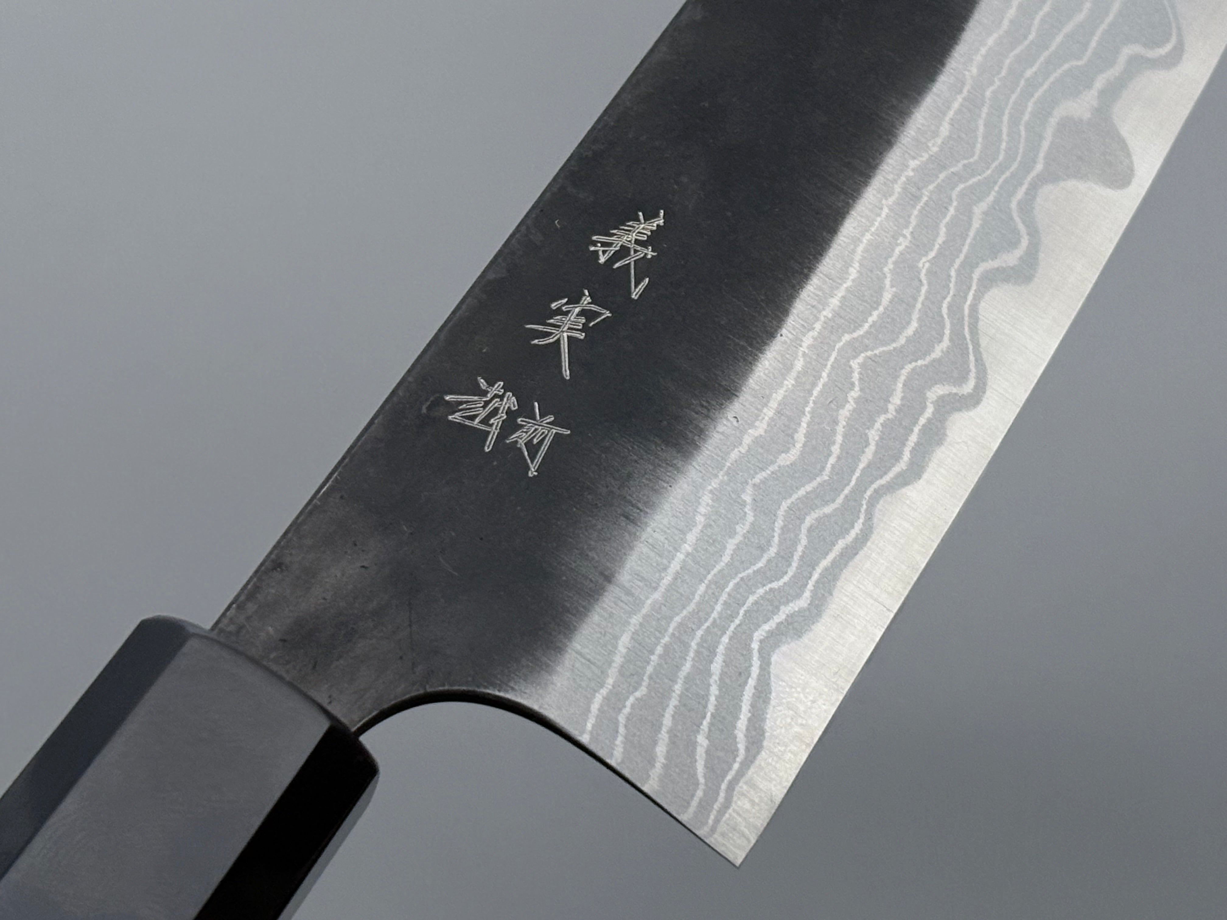 Yoshimi Kato White #2 Damascus Kurouchi Santoku
