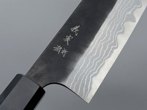 Yoshimi Kato White #2 Damascus Kurouchi Santoku