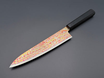 Hatsukokoro Kujaku V-Toku2 Rainbow Damascus Gyuto 210mm