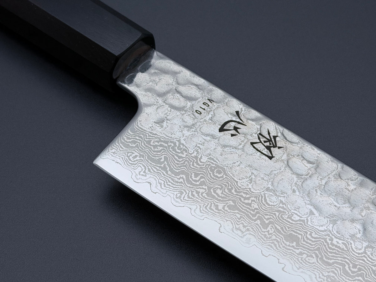 Hatsukokoro VG10 Damascus Tsuchime Santoku