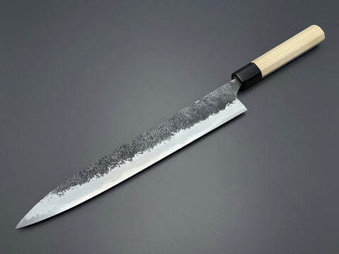 Naoki Mazaki White #2 Kurouchi Nashiji Sujihiki 300mm