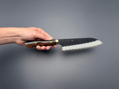 Nigara Hamono SG2 Kurouchi Tsuchime Ironwood Santoku