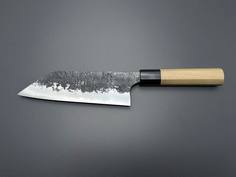 Naoki Mazaki White #2 Kurouchi Nashiji Santoku