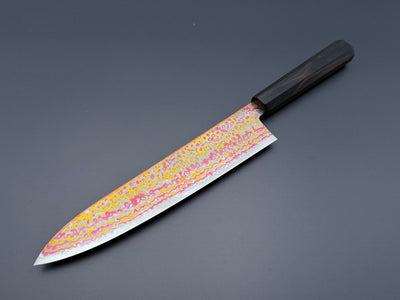 Hatsukokoro Kujaku V-Toku2 Rainbow Damascus Gyuto 240mm