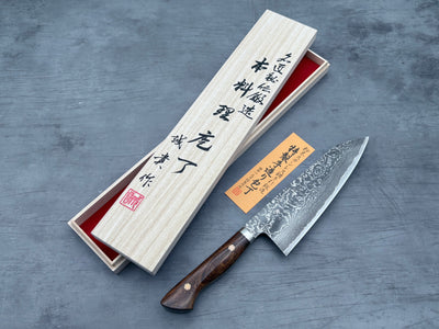 Shigeki Tanaka R2 Damascus Ironwood Extra-Tall Kiritsuke Gyuto 210mm