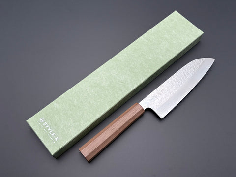 Makoto Kurosaki VG7 Damascus Tsuchime Santoku