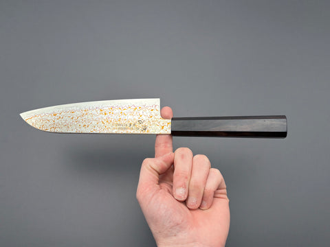 Hatsukokoro Kujaku V-Toku2 Rainbow Damascus Santoku