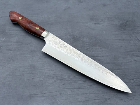 Yoshimi Kato SG2 Tsuchime Gyuto 210mm with karin wood handle