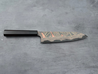 Hatsukokoro Irodori Blue #2 Rainbow Damascus Gyuto 210mm