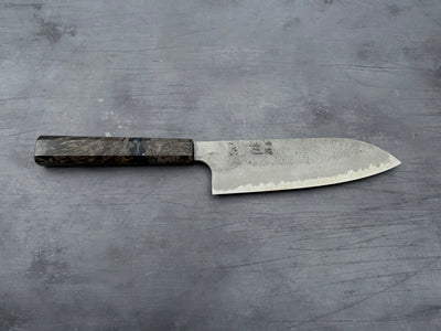 Hatsukokoro Ryusui Blue #2 Damascus Santoku