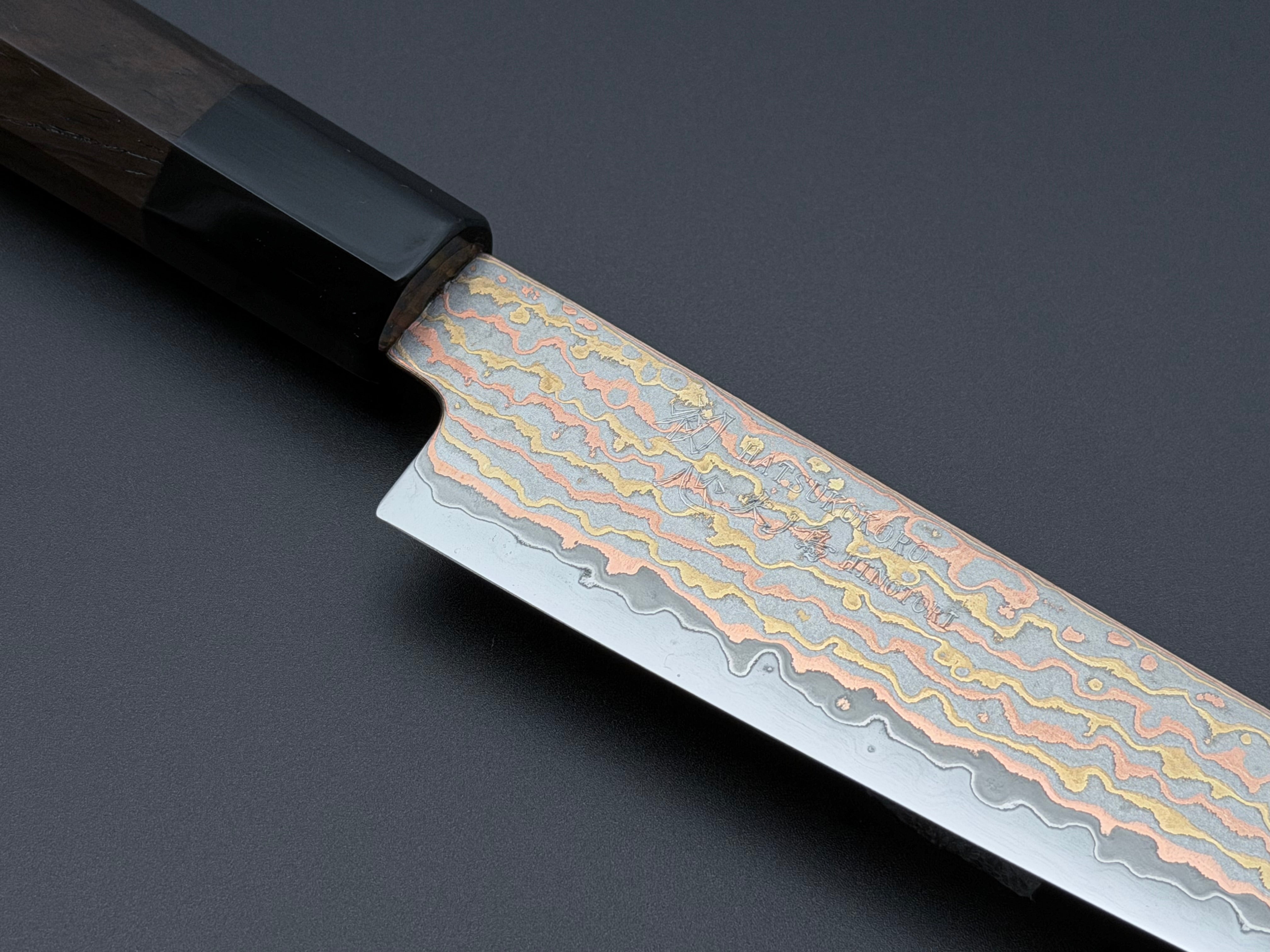 Hatsukokoro Hinotori V-Toku2 Rainbow Damascus Petty 150mm
