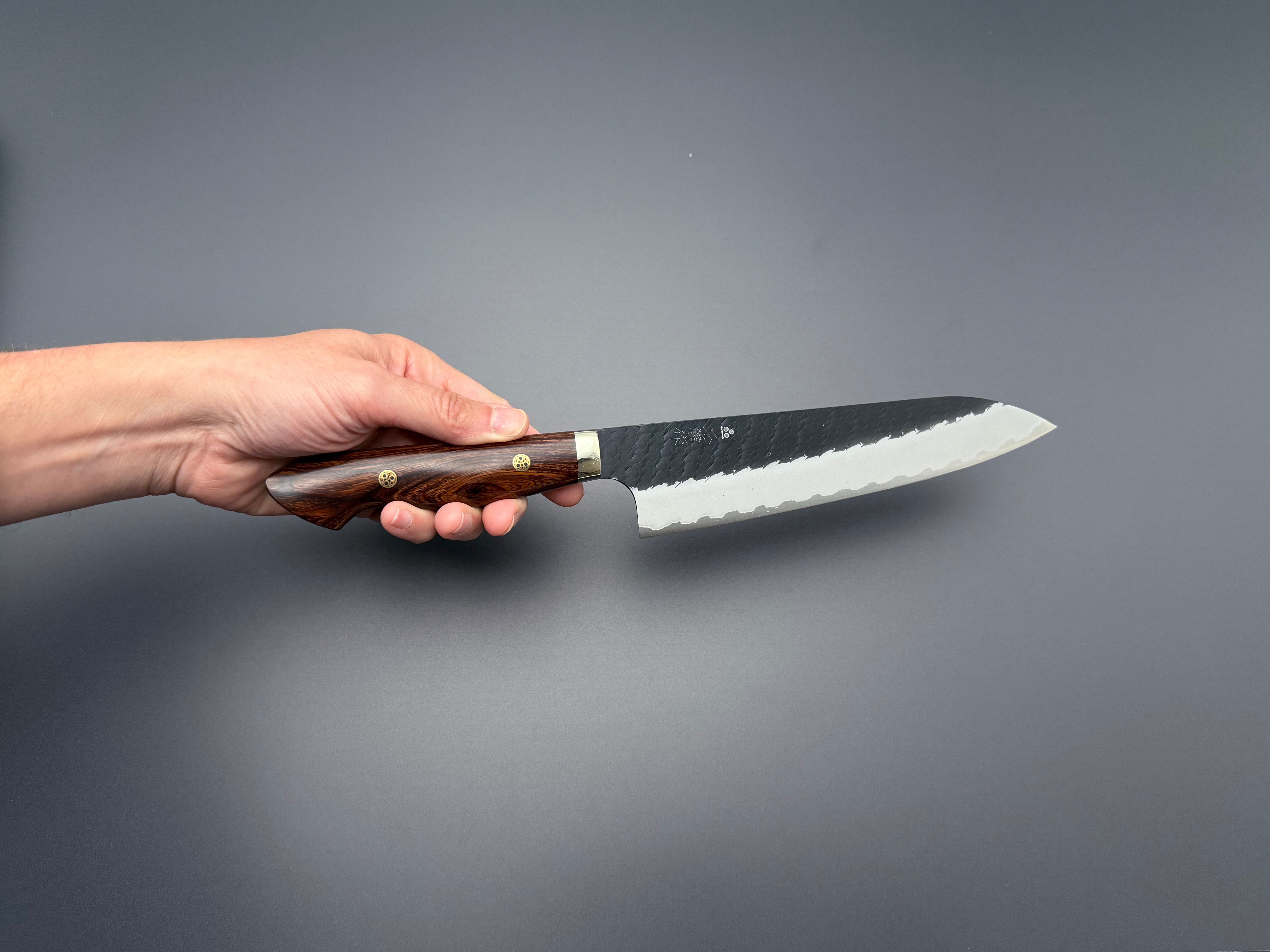 Nigara Hamono SG2 Kurouchi Tsuchime Ironwood Gyuto 210mm
