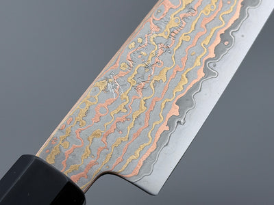 Hatsukokoro Hinotori V-Toku2 Rainbow Damascus Petty 150mm
