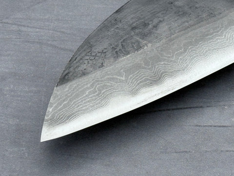 Hatsukokoro Shikkoku Blue #2 Damascus Santoku