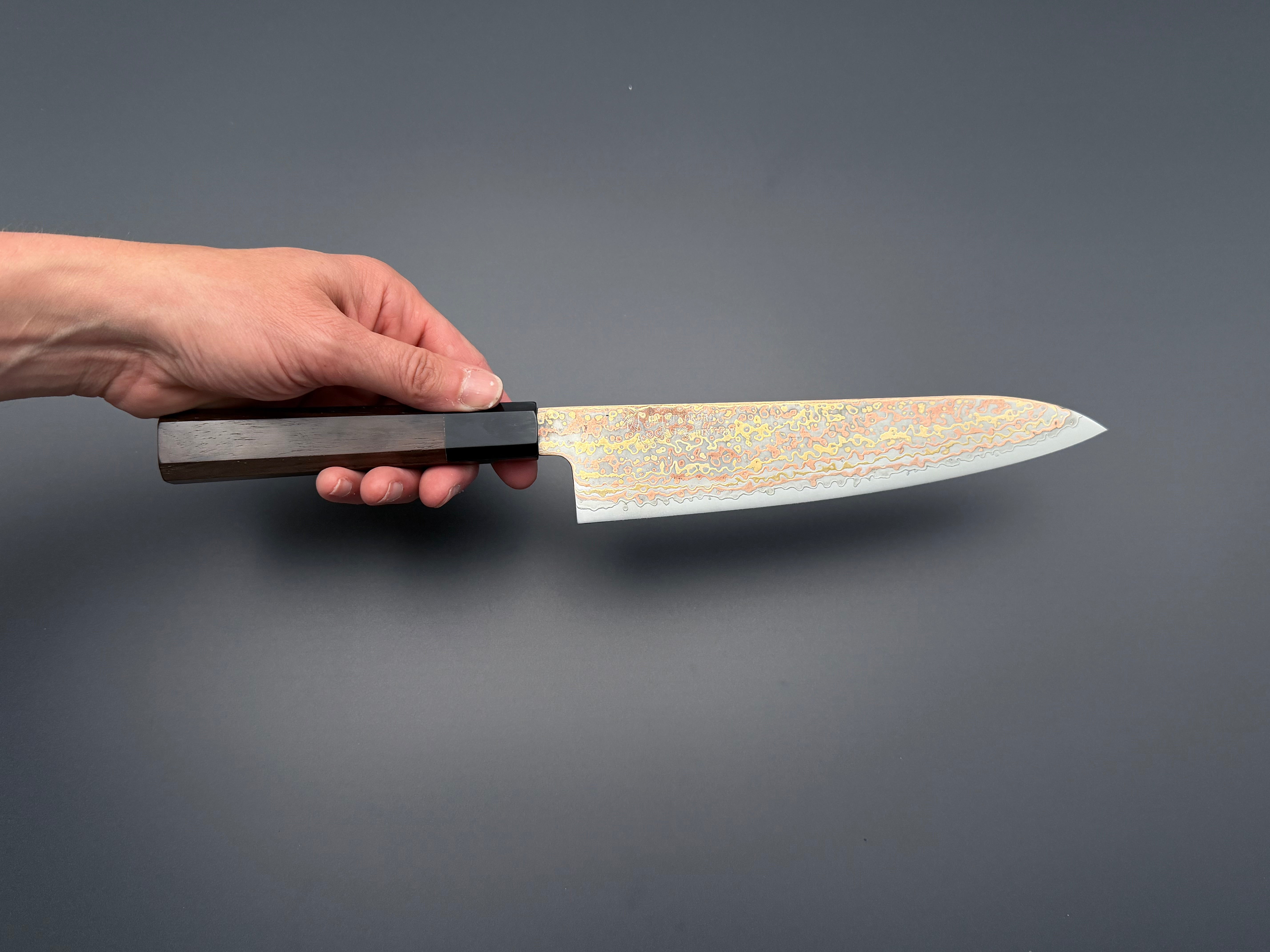 Hatsukokoro Hinotori V-Toku2 Rainbow Damascus Gyuto 210mm
