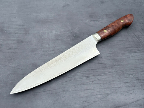 Yoshimi Kato SG2 Tsuchime Gyuto 210mm with karin wood handle