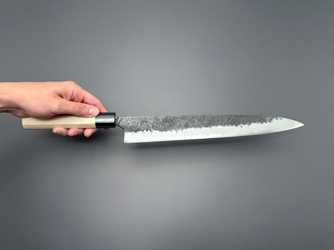 Naoki Mazaki White #2 Kurouchi Nashiji Sujihiki 300mm