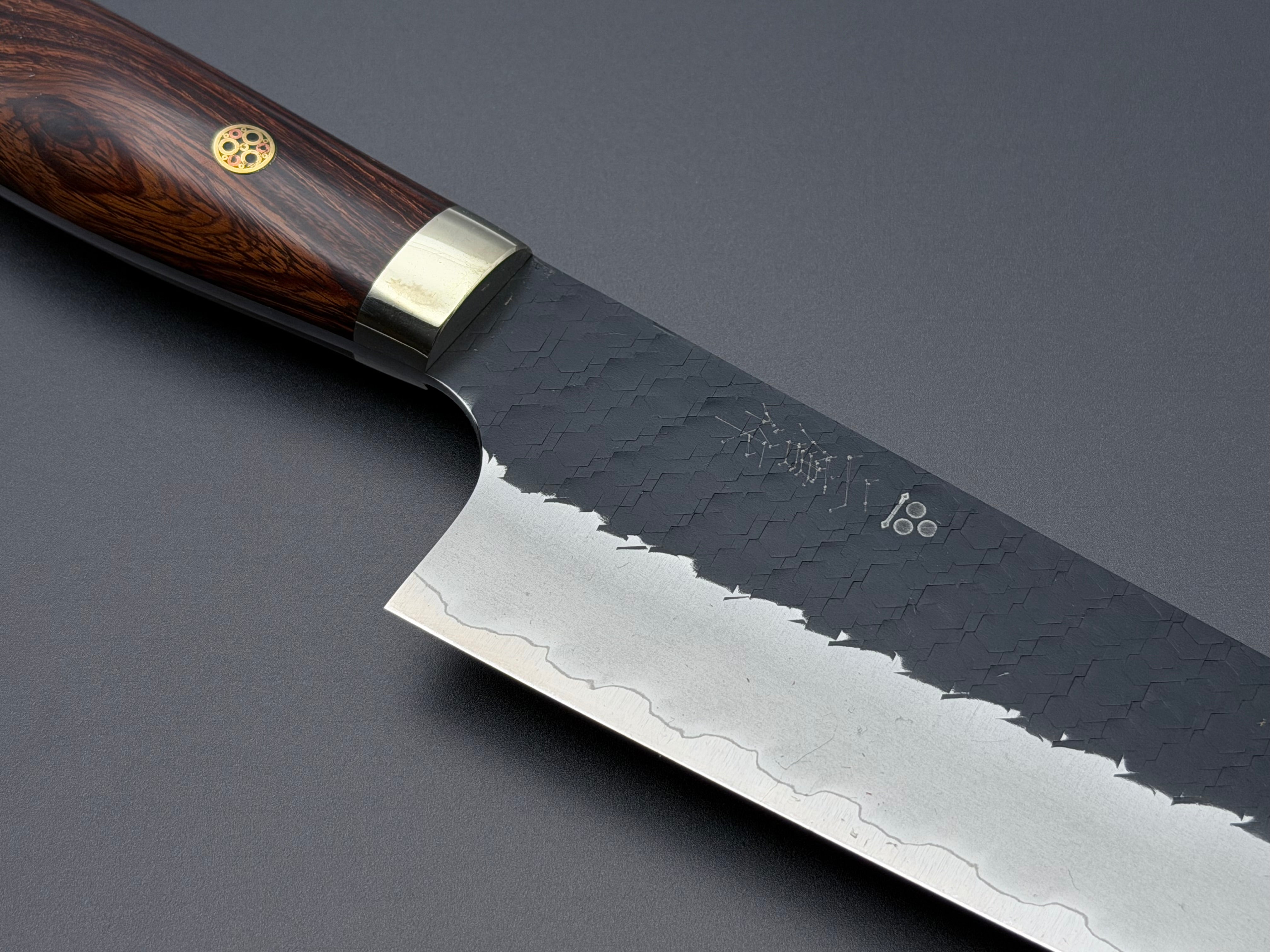Nigara Hamono SG2 Kurouchi Tsuchime Ironwood Gyuto 210mm