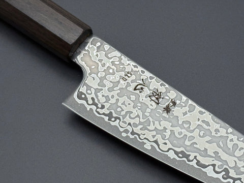 Hatsukokoro Hikari SLD Kurozome Damascus Ko-Santoku 150mm