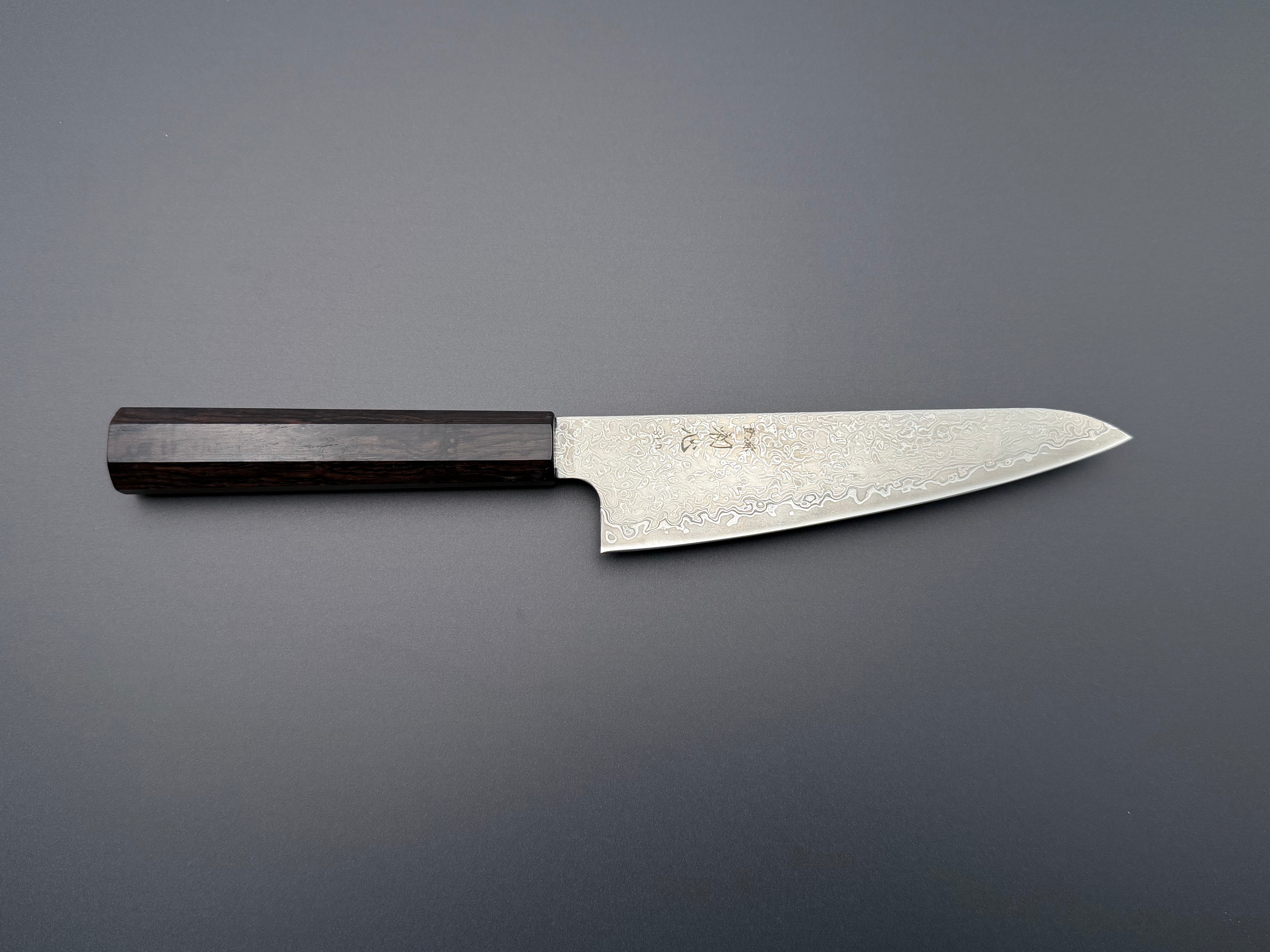 Hatsukokoro Hikari SLD Kurozome Damascus Ko-Santoku 150mm
