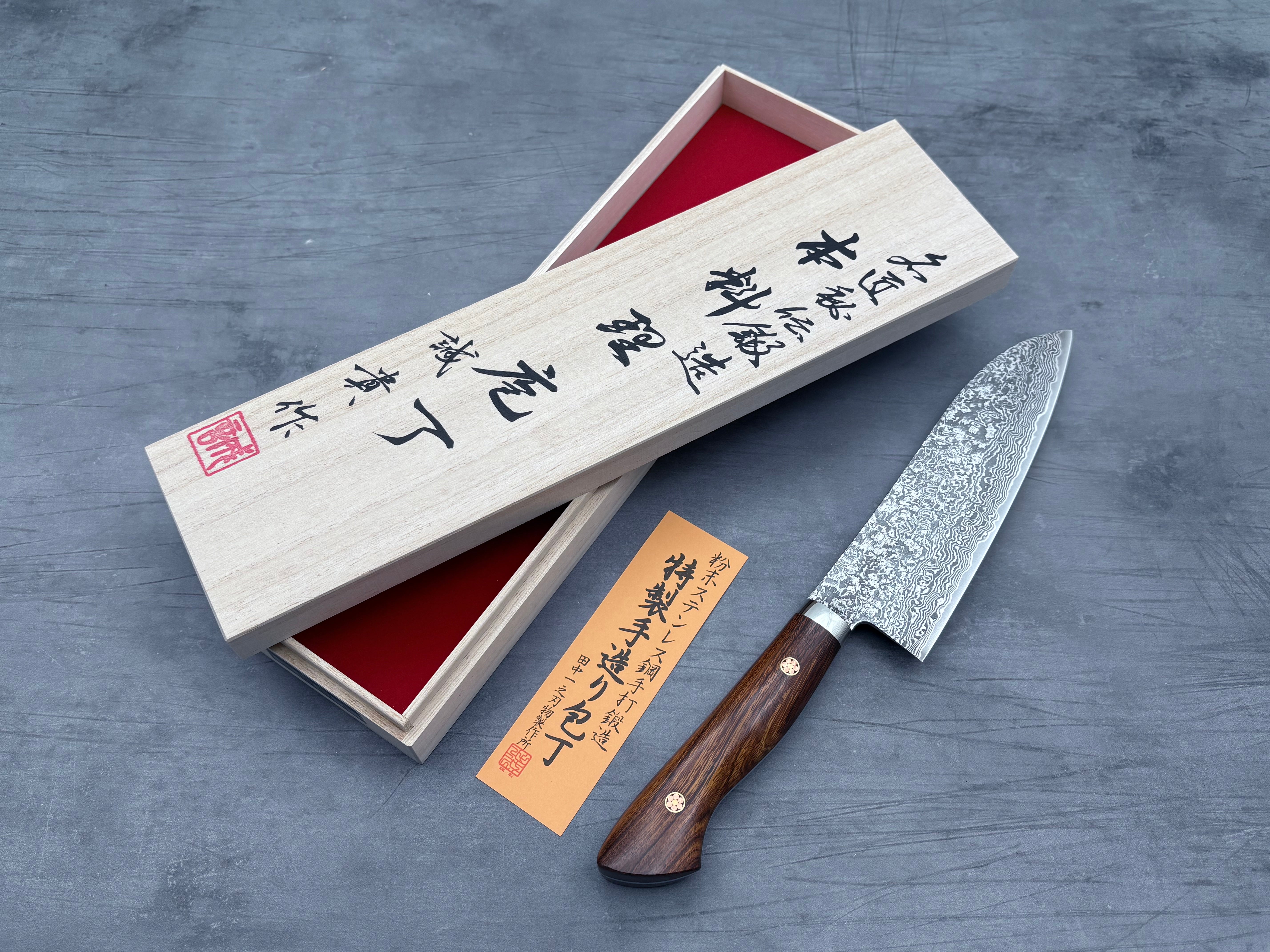 Shigeki Tanaka R2 Damascus Ironwood Santoku