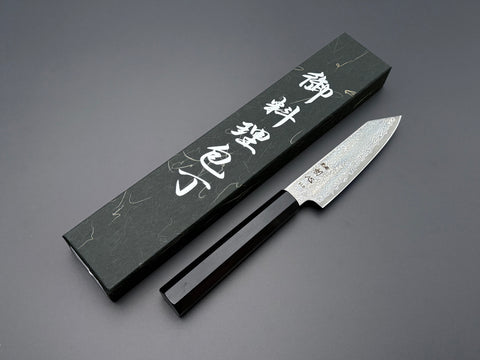 Hatsukokoro Hikari SLD Kurozome Damascus Kiritsuke Petty 125mm