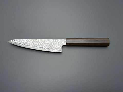 Hatsukokoro Hikari SLD Kurozome Damascus Ko-Santoku 150mm