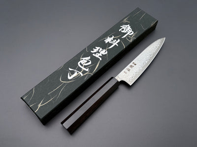 Hatsukokoro Hikari SLD Kurozome Damascus Petty 130mm
